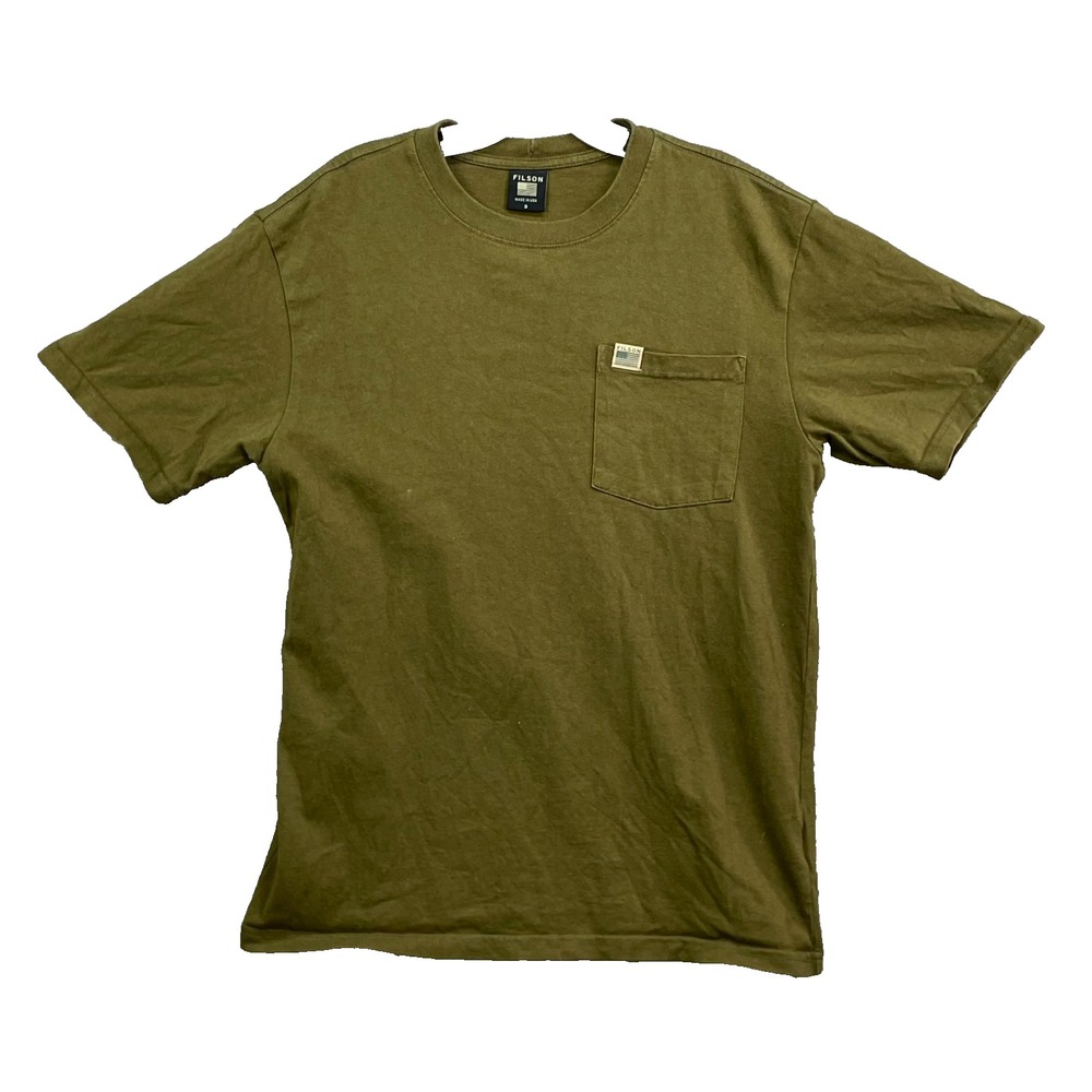 Filson Pocket T-Shirt Mens Small Green Cotton Crew Neck Surf Streetwear Grunge